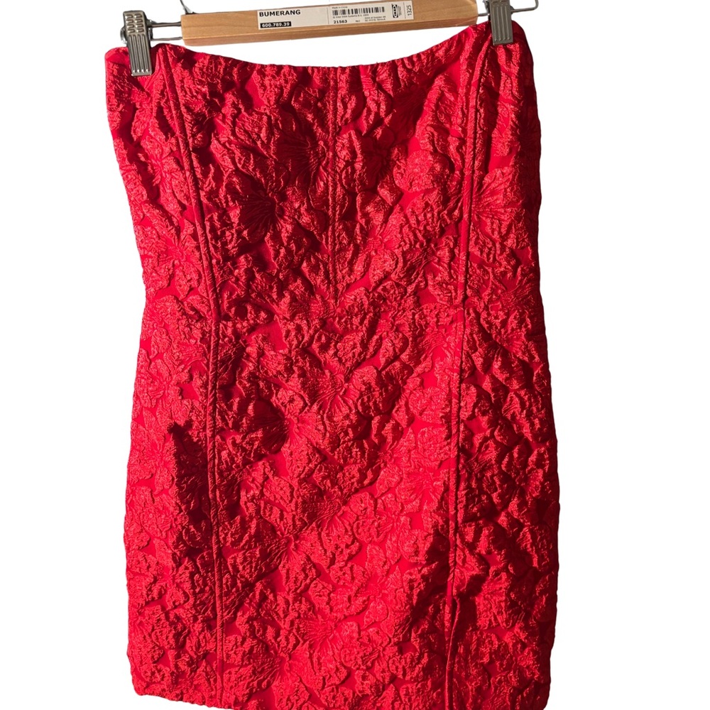 Showpo Vibrant Red Textured mini dress